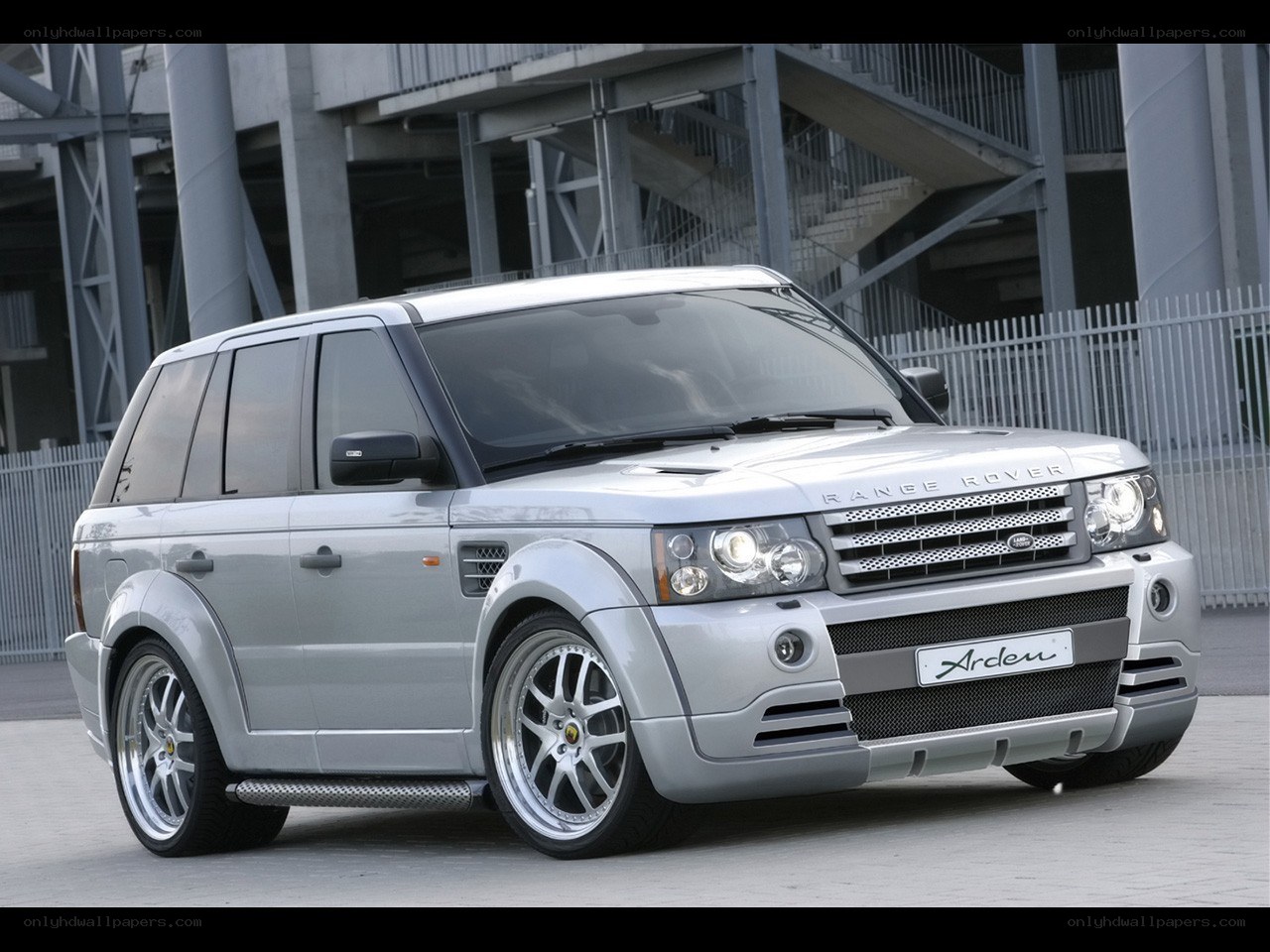 silver range rover suv