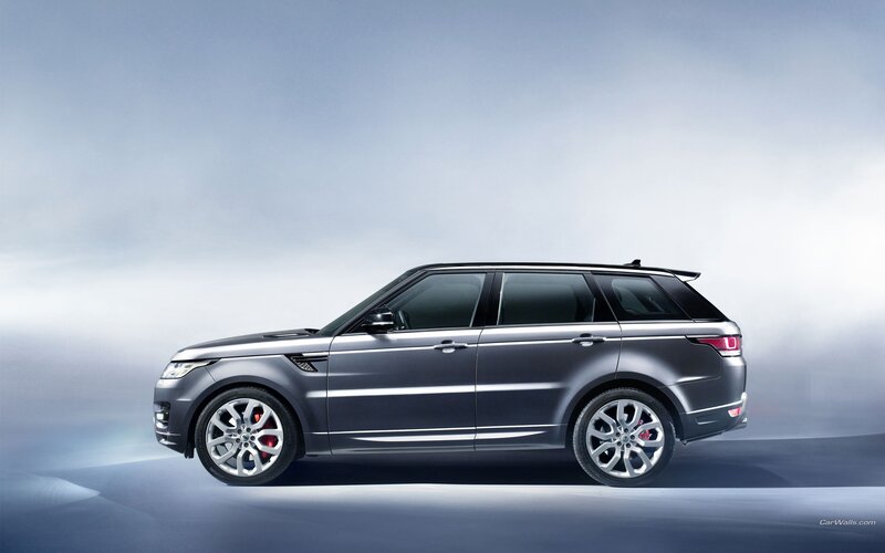 silver range rover suv