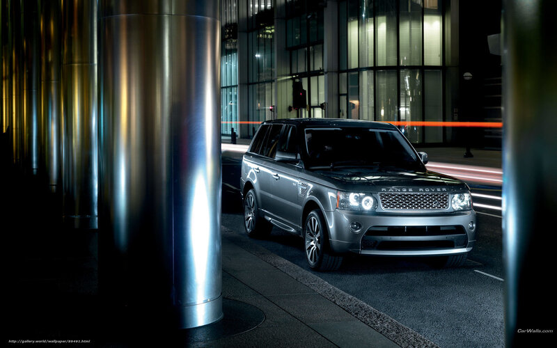 Silver Range Rover Suv — Gray, Dramatic, Night