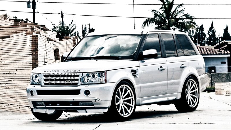 Silver Range Rover Suv — White