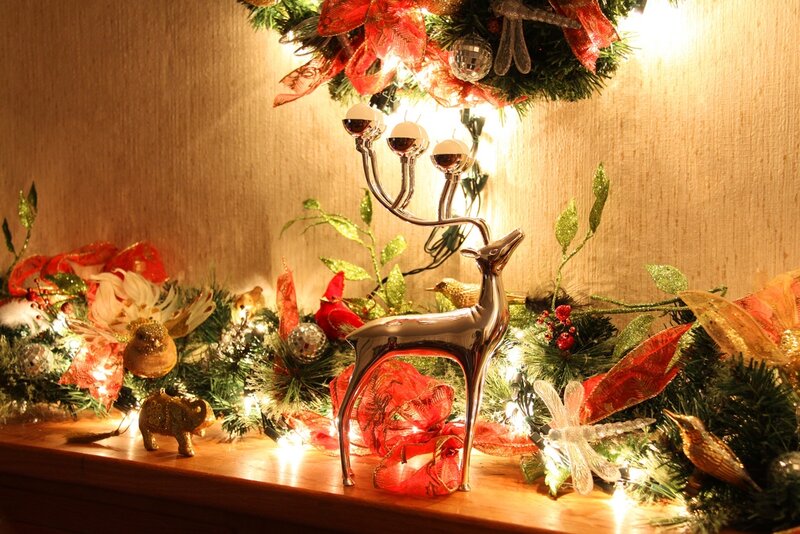 Silver Reindeer Candle Holder