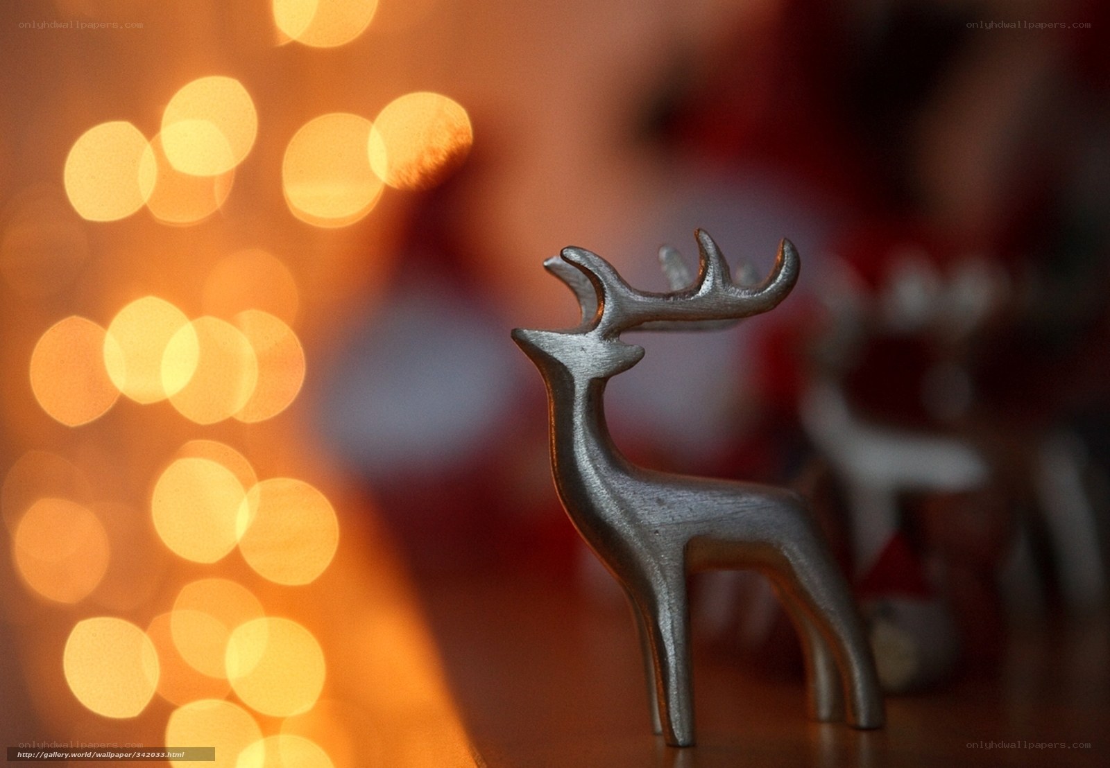 Silver reindeer figurine with lights