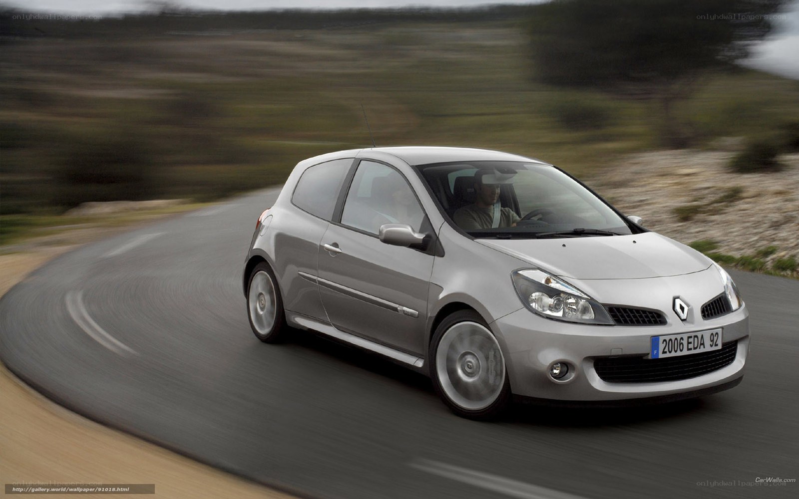 silver renault car on road