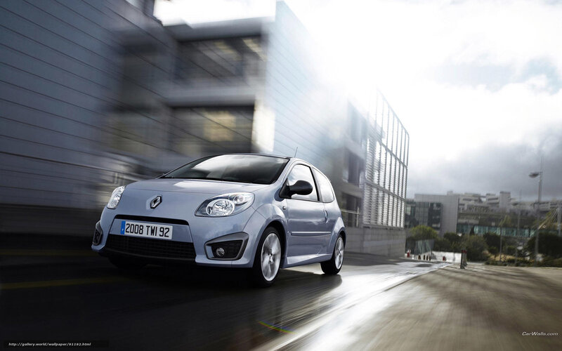 silver renault twingo in motion