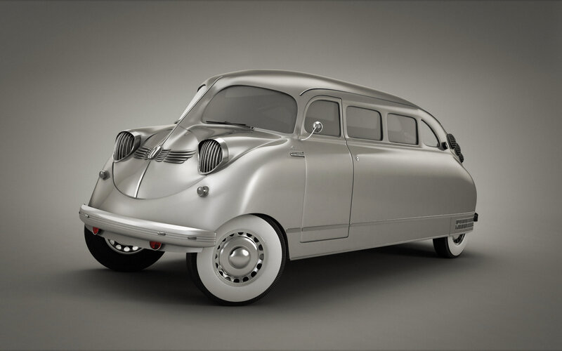 Silver Retro Car