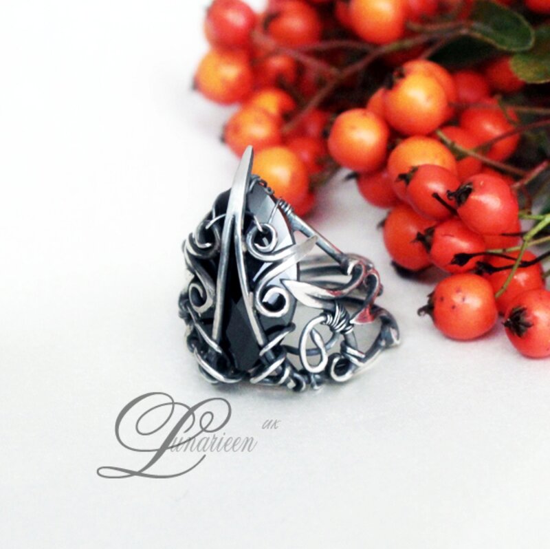 Silver Ring with Black Stone