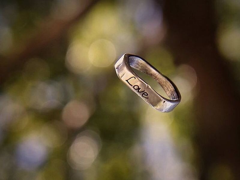 Silver Ring with Love Engraving