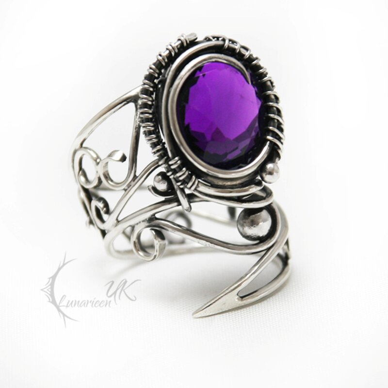 Silver Ring with Purple Gem