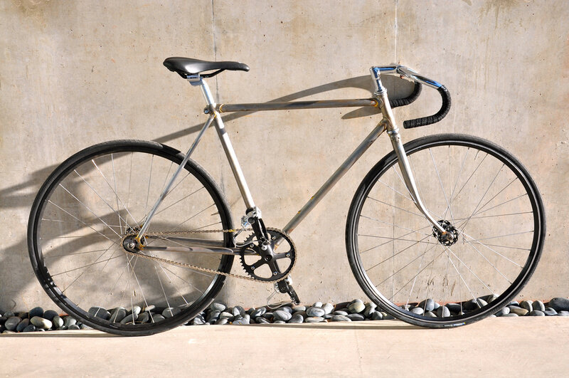 silver road bicycle