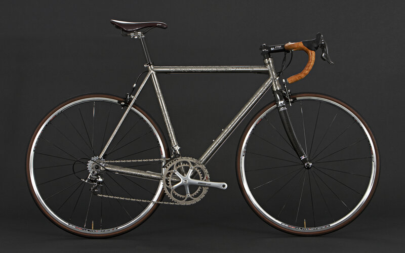 silver road bicycle