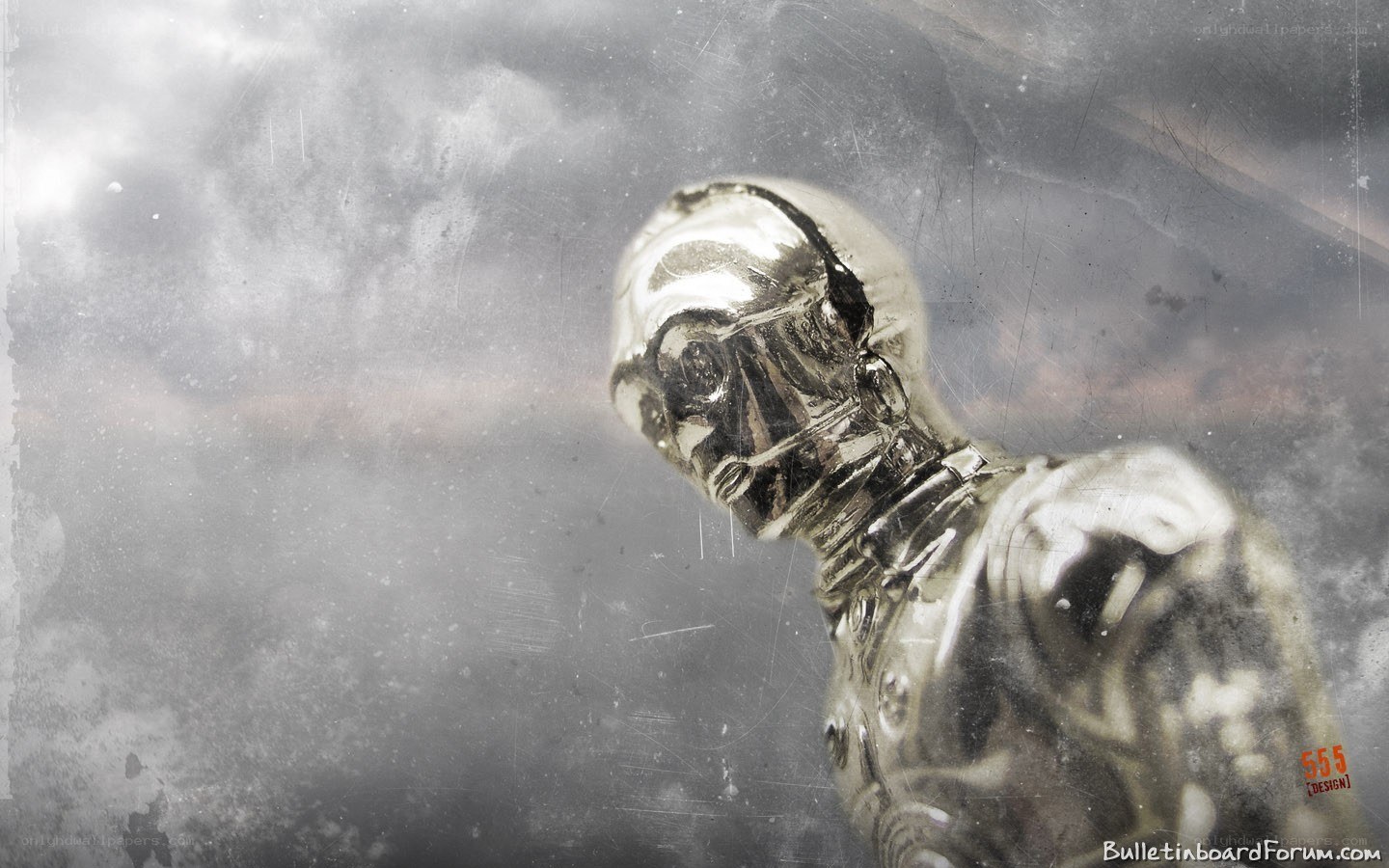 silver robot figurine
