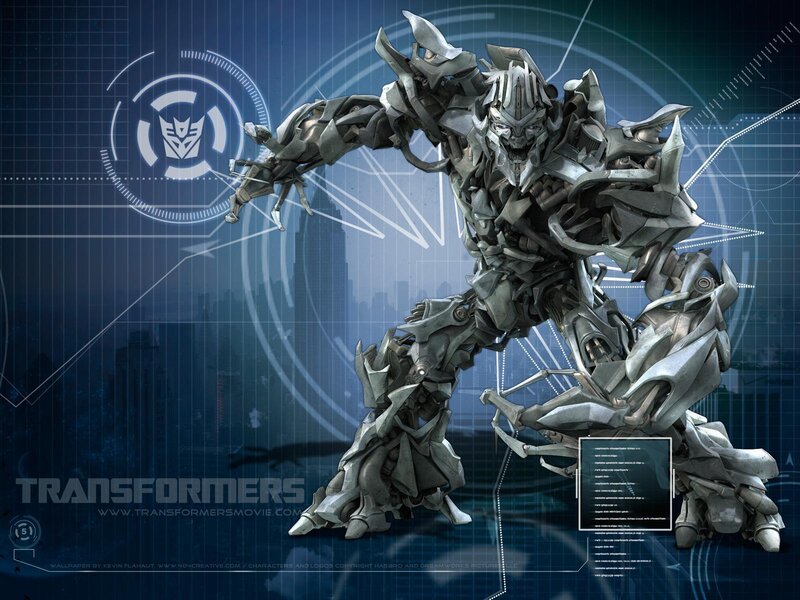 Silver Robot Transformer — Blue, Dramatic