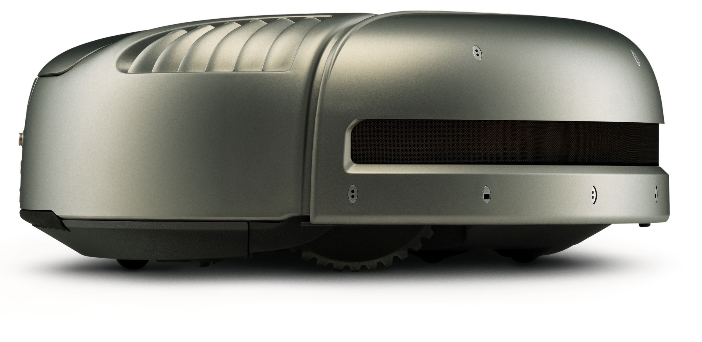 silver robotic vacuum cleaner