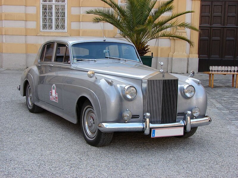 Silver Rolls-Royce Car — Calm, Afternoon, Photograph, Building