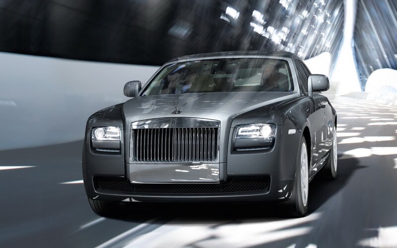 Silver Rolls-Royce Car — Gray, Dramatic, Photograph, Tunnel