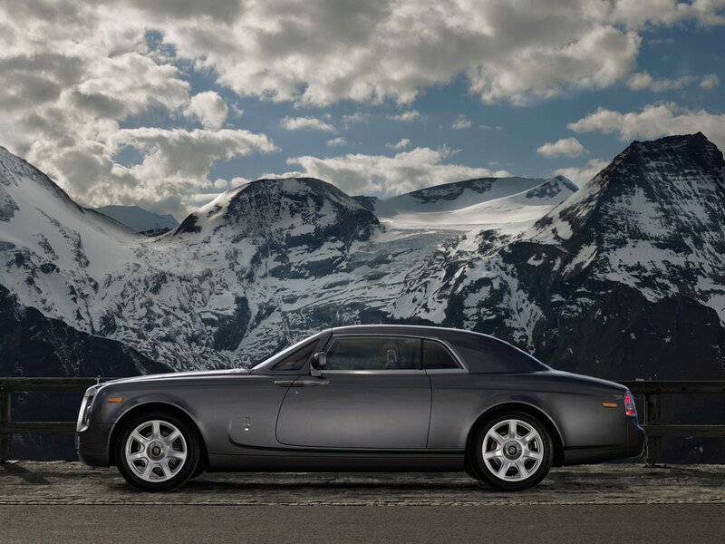 Silver Rolls-Royce Coupe — Gray, Dramatic