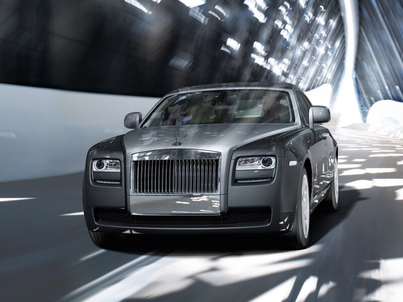 Silver Rolls-Royce Ghost — Gray, Dramatic