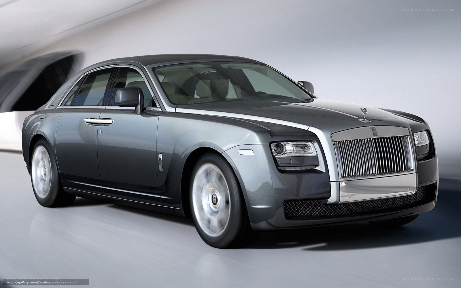 Silver Rolls-Royce luxury sedan
