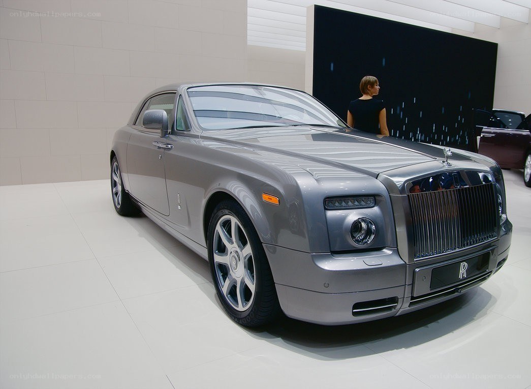 Silver Rolls-Royce on display