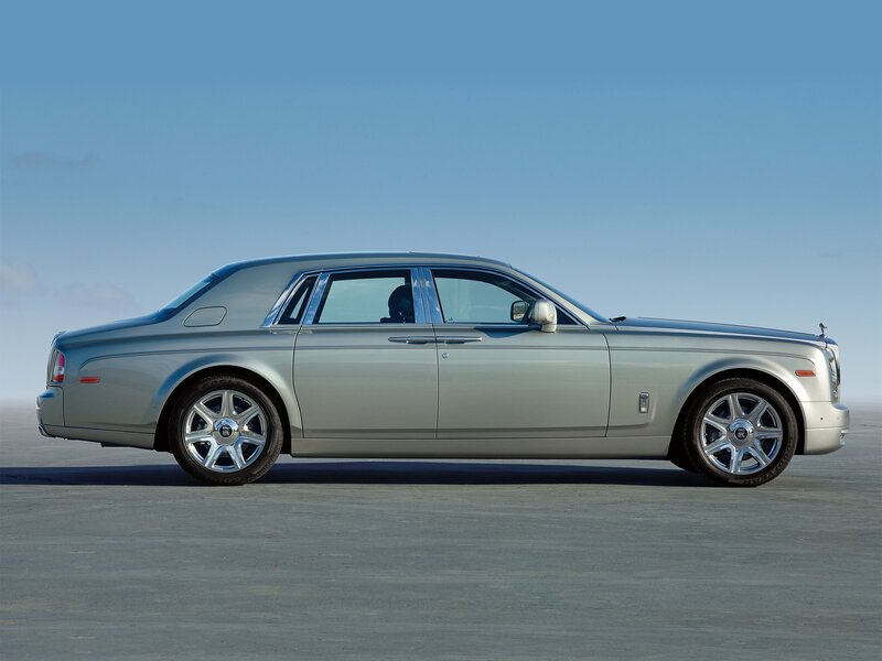 Silver Rolls-Royce Phantom — Serene, Afternoon, Photograph, Car, Sky, Road