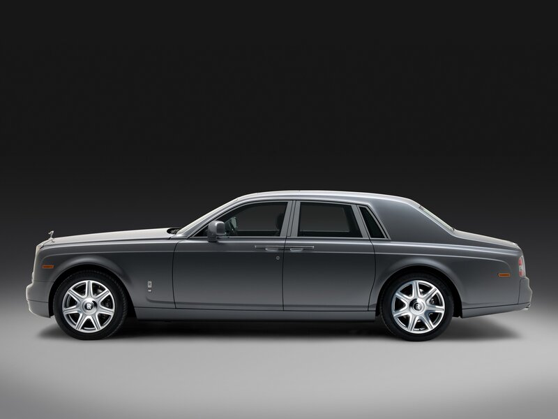 Silver Rolls-Royce Sedan — Gray, Dramatic, Photograph