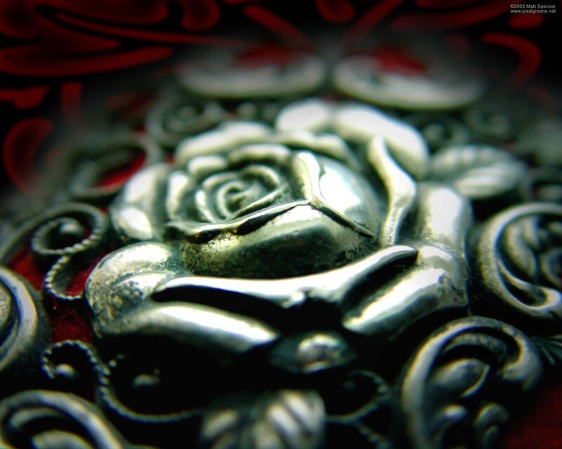 Silver Rose Brooch — Dramatic