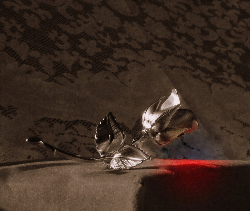 Silver Rose Brooch