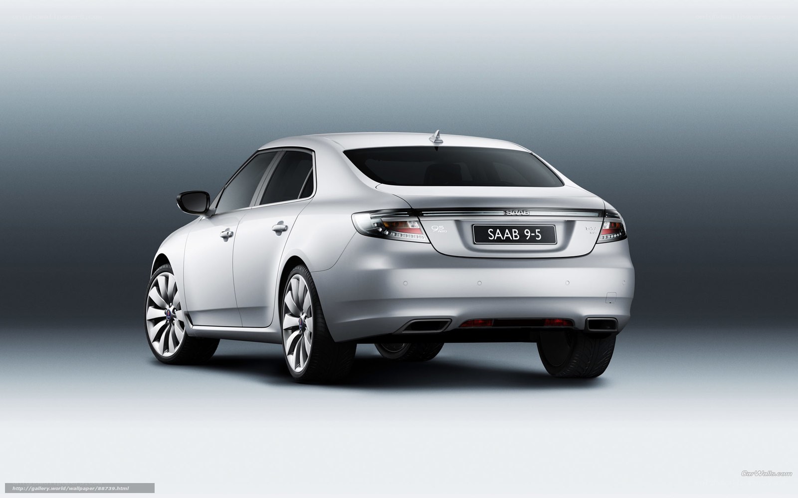 Silver Saab 9-5 sedan