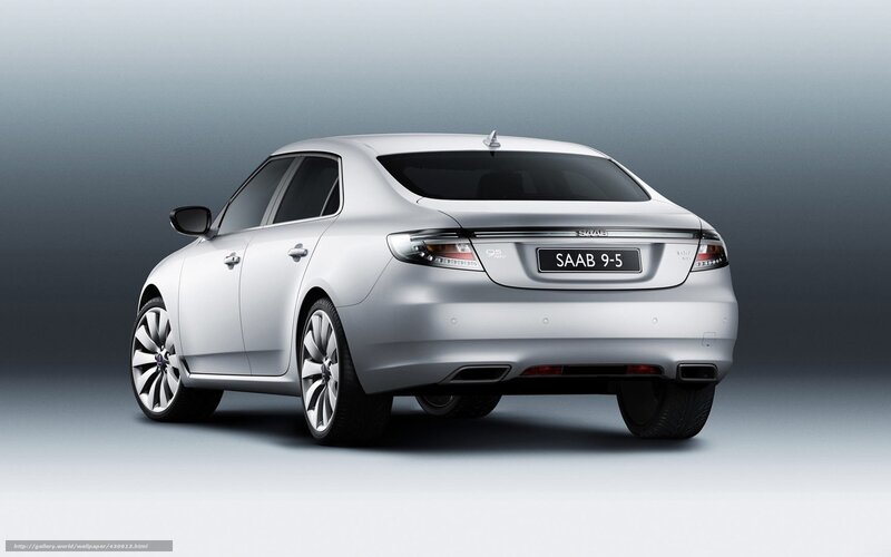 Silver Saab 9-5 sedan