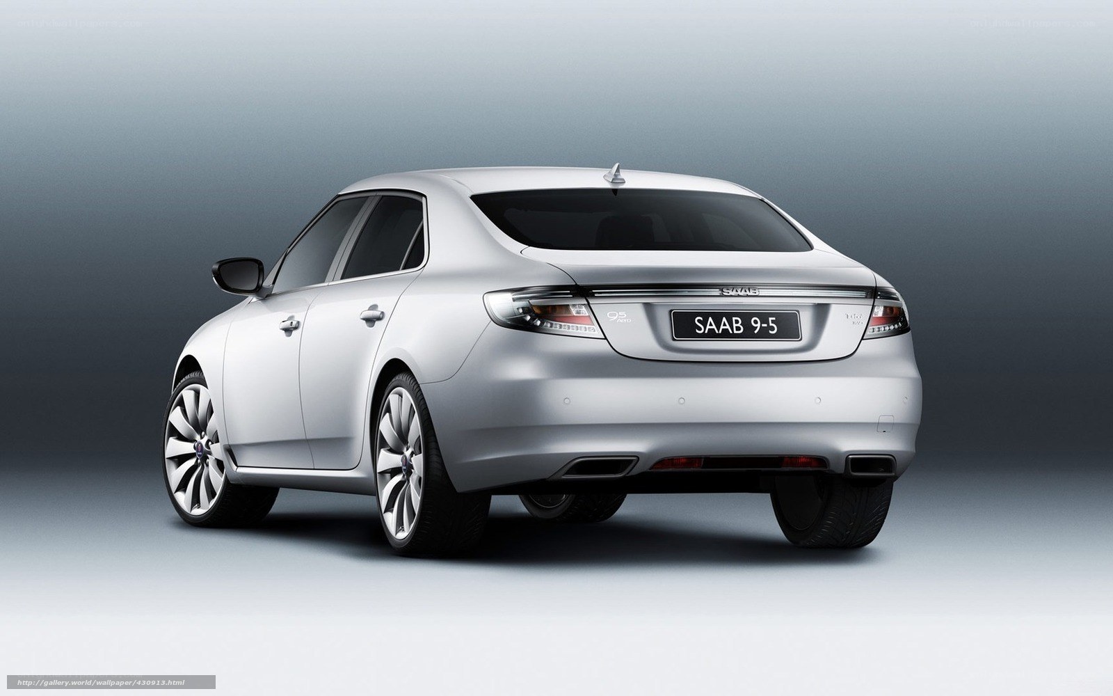 Silver Saab 9-5 sedan