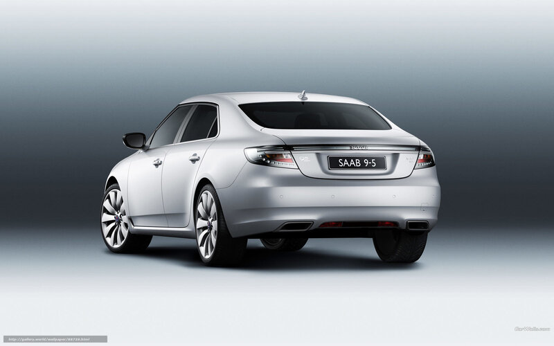 Silver Saab 9-5 Sedan — Neutral, Photograph