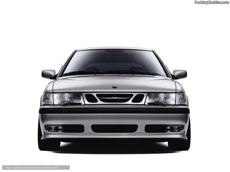 Silver Saab 9000 front view