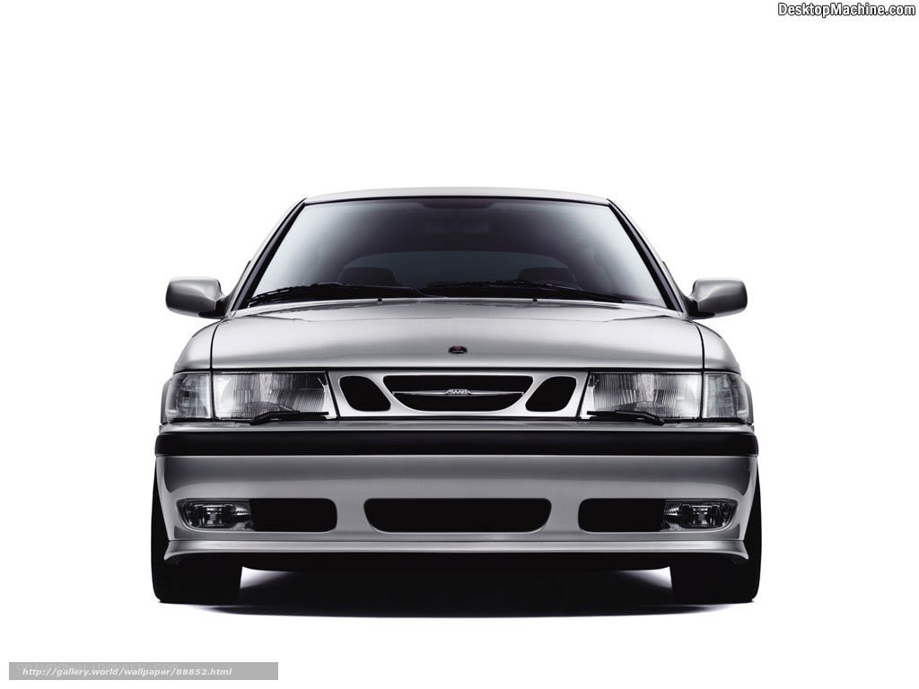 Silver Saab 9000 front view