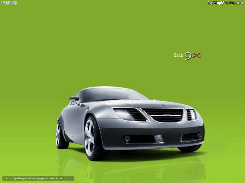 Silver Saab 9X Car — Green