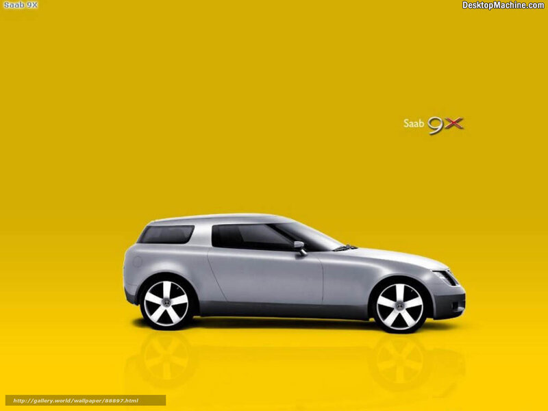 Silver Saab 9X Car — Yellow