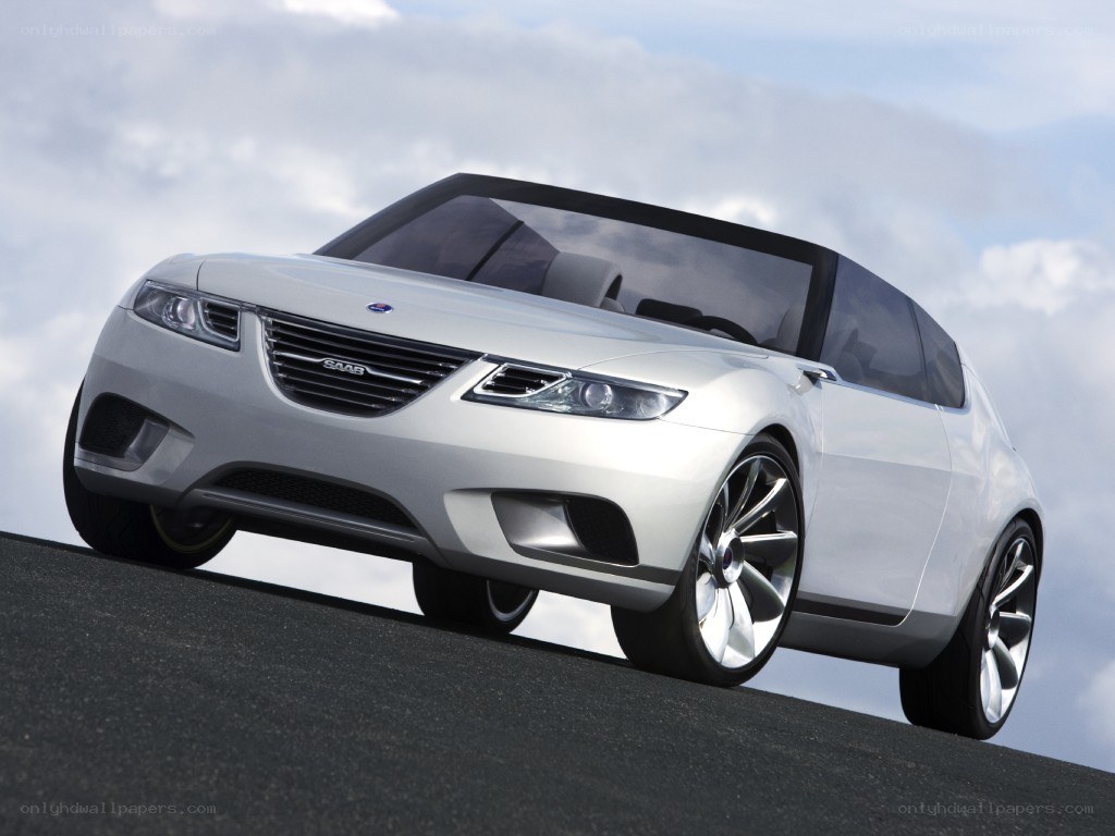 silver saab concept car