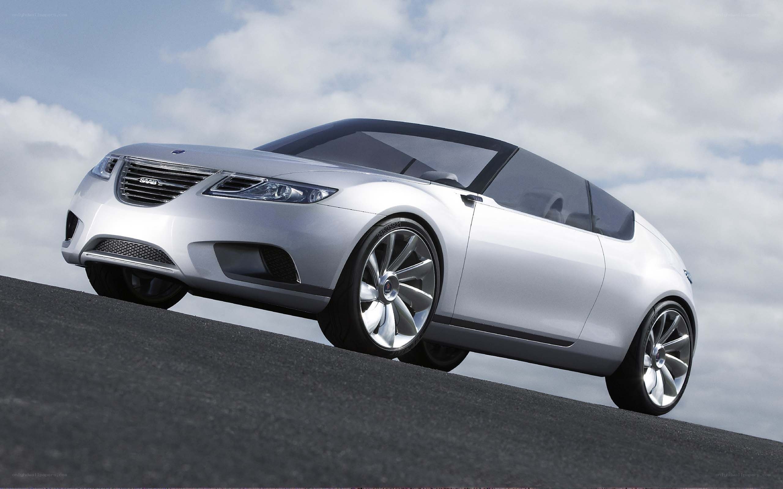 Silver Saab Concept Car