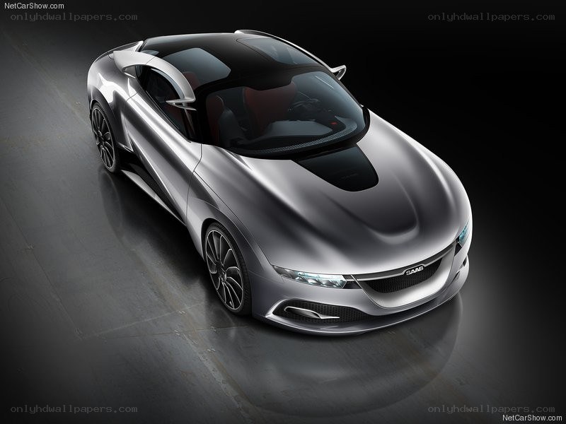 Silver Saab Concept Car