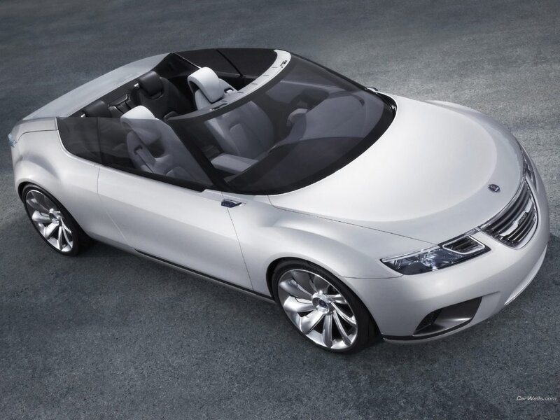 Silver Saab Concept Car