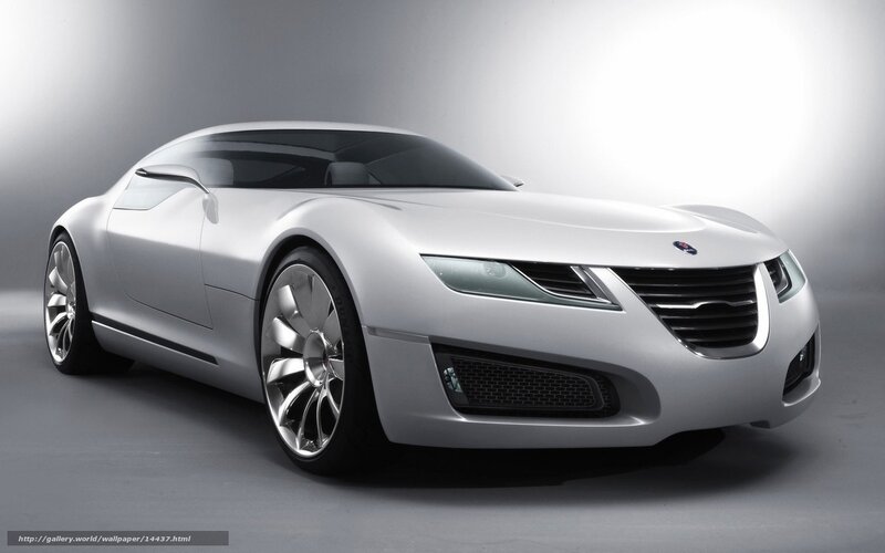 Silver Saab Concept Car