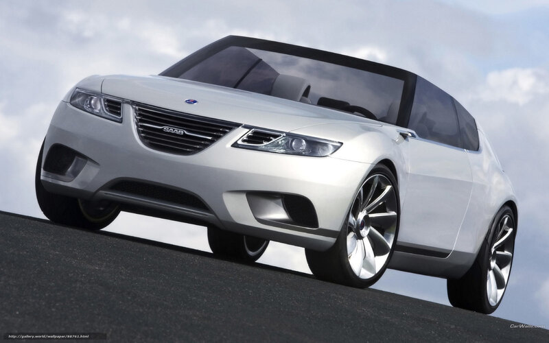 Silver Saab Concept Car — White, Dramatic