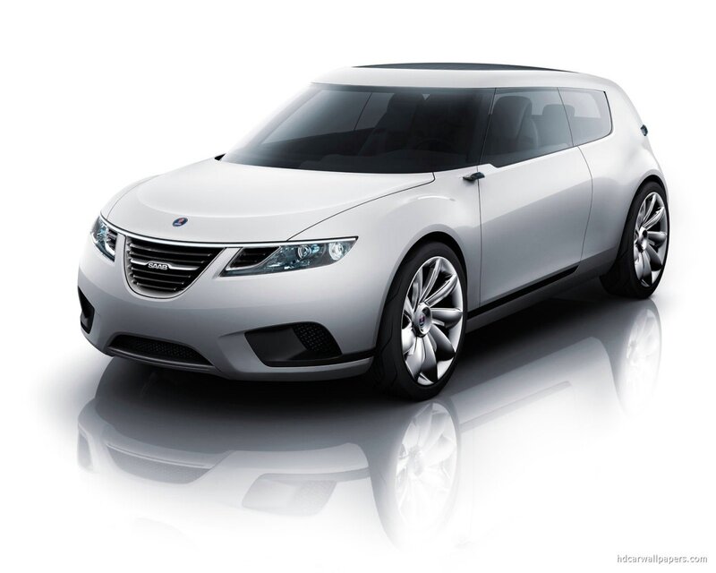 Silver Saab Concept Car — White, Neutral