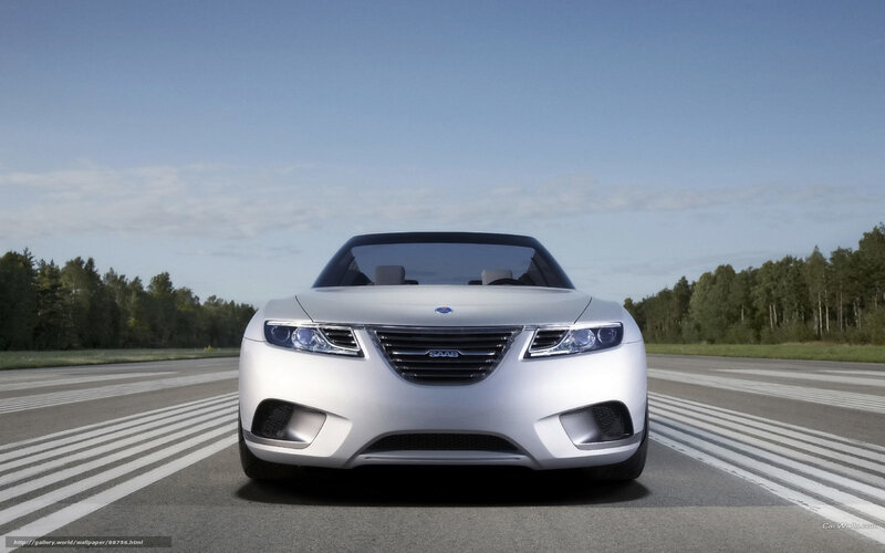 Silver Saab Concept Car — White