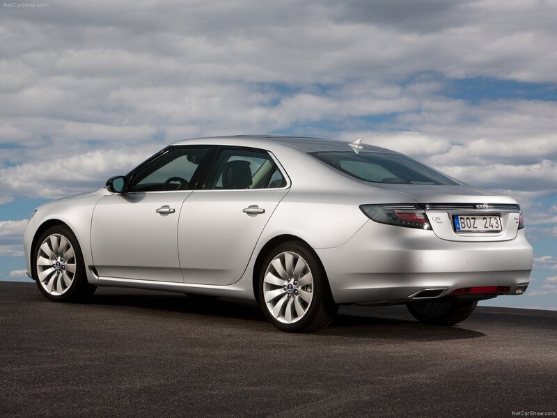 silver saab sedan