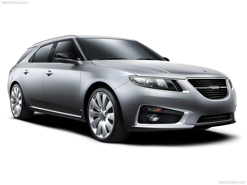 silver saab station wagon