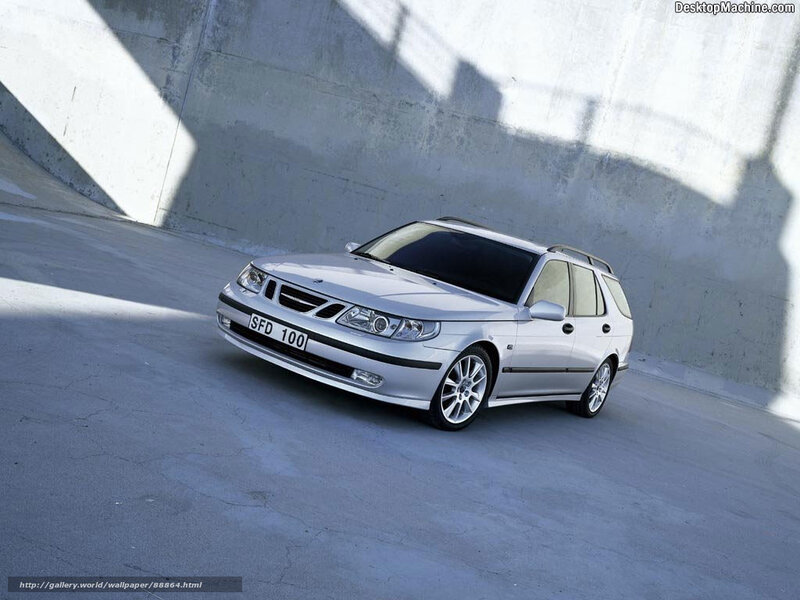 silver saab station wagon