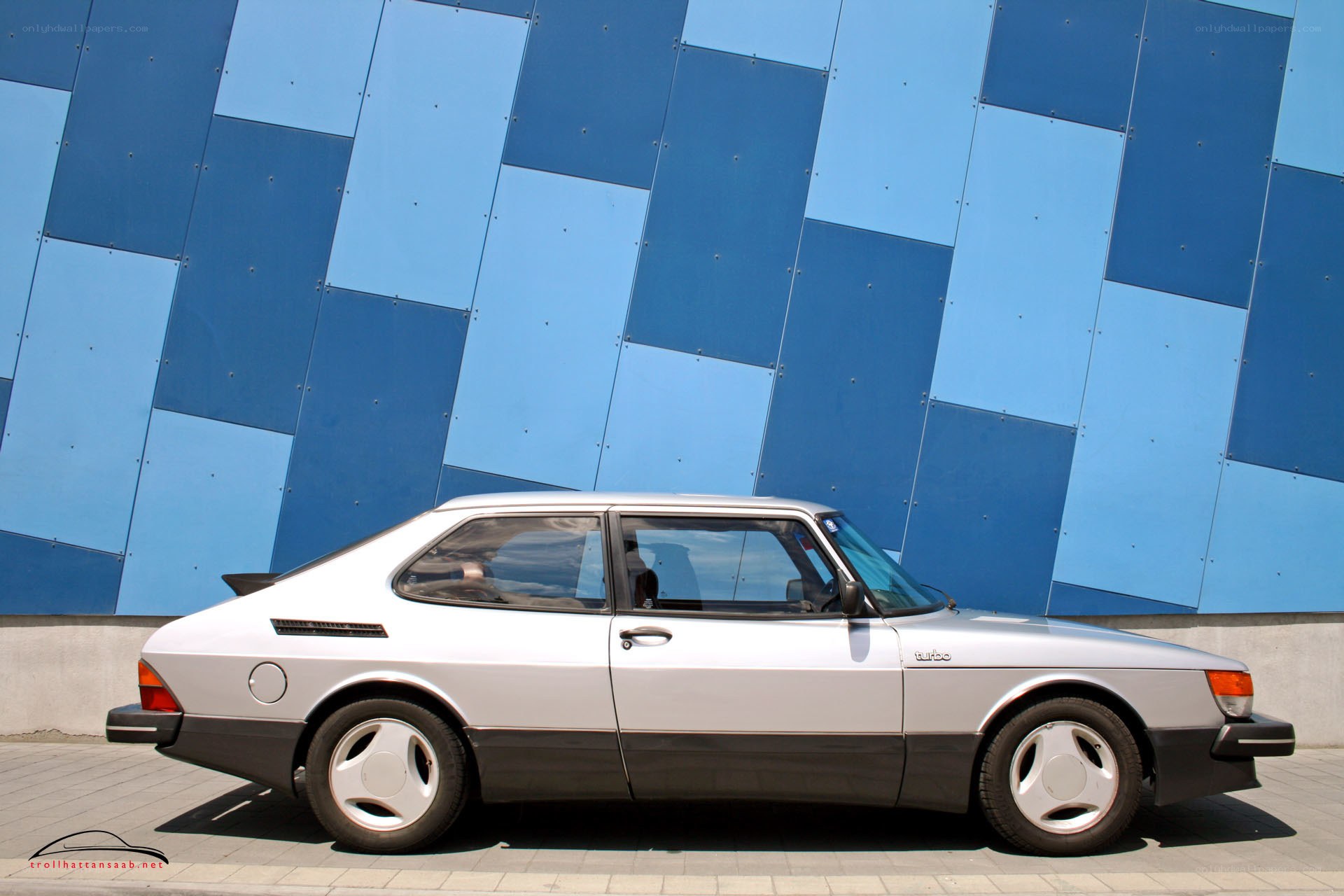 silver saab turbo car
