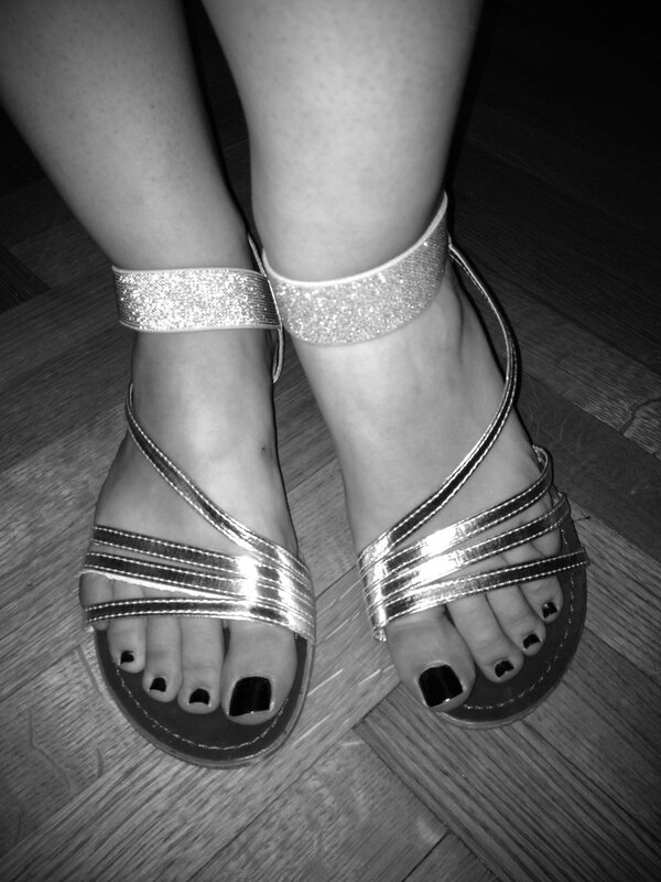 silver sandals with glitter straps