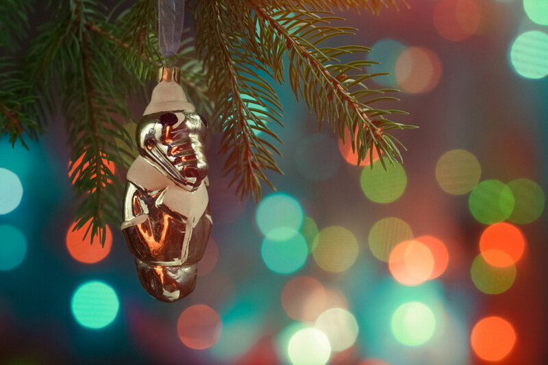 Silver Santa Ornament