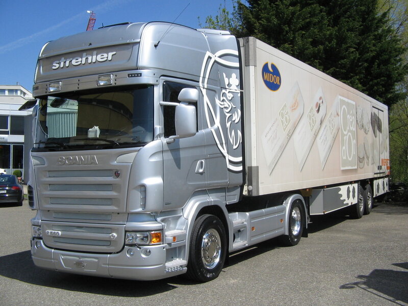 Silver Scania Truck